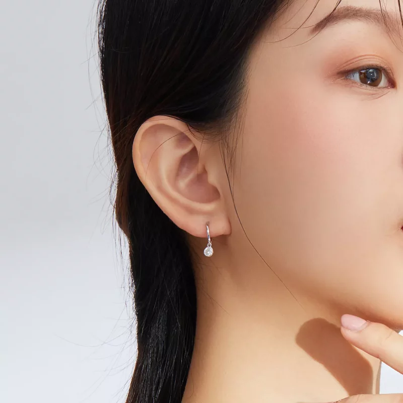 (imagen para) Pendientes colgantes de plata estilo Pandora con circonias - SCE830 - Ver 5