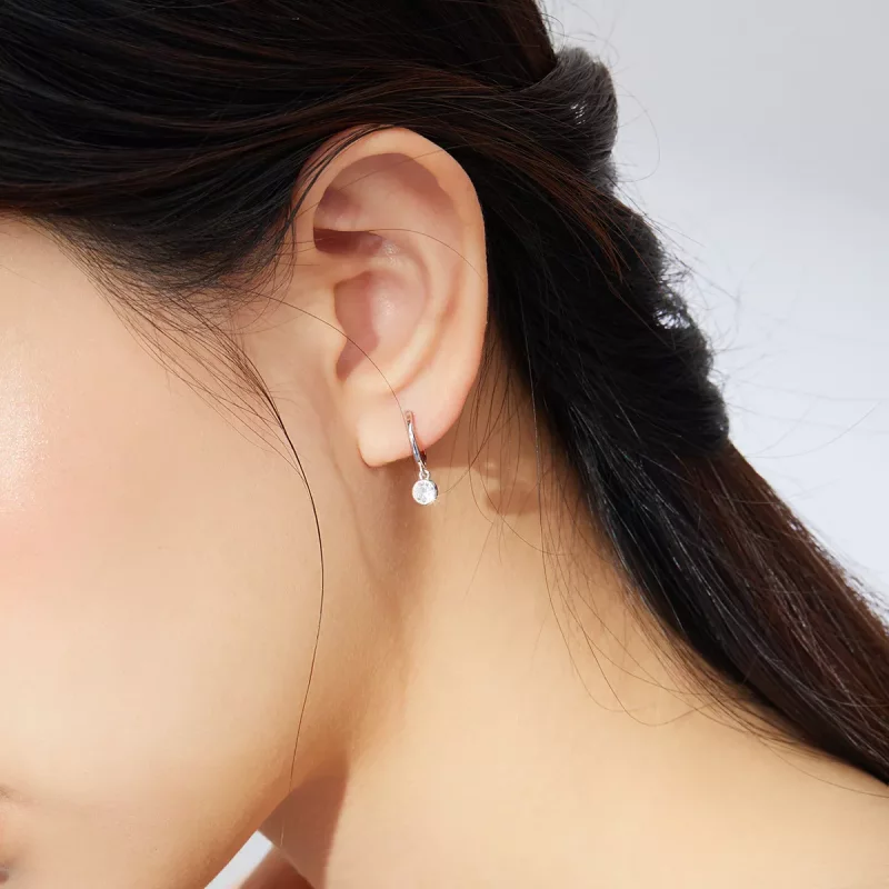 (imagen para) Pendientes colgantes de plata estilo Pandora con circonias - SCE830 - Ver 6