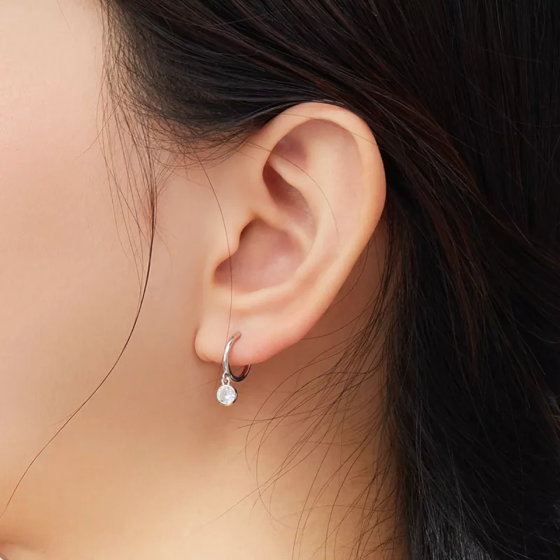 (imagen para) Pendientes colgantes de plata estilo Pandora con circonias - SCE830 - Ver 7