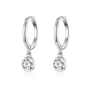 (imagen para) Pendientes colgantes de plata estilo Pandora con circonias - SCE830