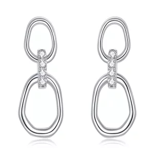 Pendientes colgantes de plata estilo Pandora con geometría - SCE1016 (imagen para) Pendientes colgantes de plata estilo Pandora con geometría - SCE1016
