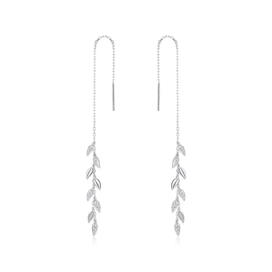 (imagen para) Pendientes colgantes de trigo brillante de estilo Pandora en plata - BSE447