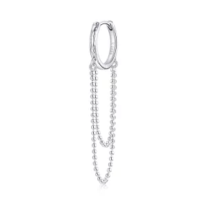 Pendientes colgantes estilo Pandora de cadena de perlas plateadas - SCE1121 (imagen para) Pendientes colgantes estilo Pandora de cadena de perlas plateadas - SCE1121