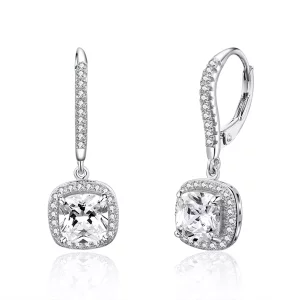 Pendientes colgantes estilo Pandora de plata brillante - SCE520 (imagen para) Pendientes colgantes estilo Pandora de plata brillante - SCE520