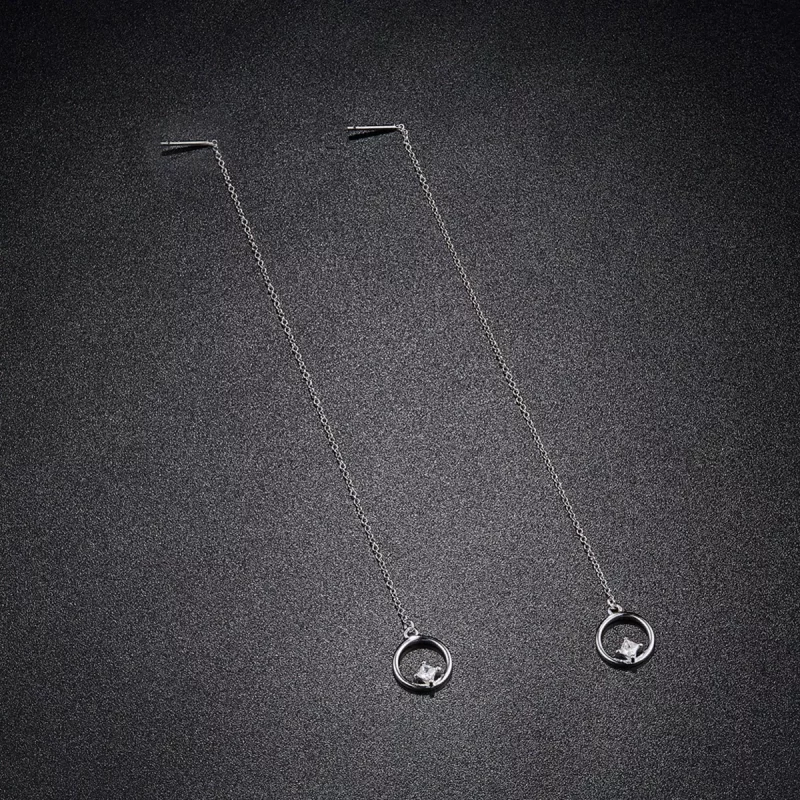 (imagen para) Pendientes colgantes plateados siempre afectuosos estilo Pandora - SCE080 - Ver 3