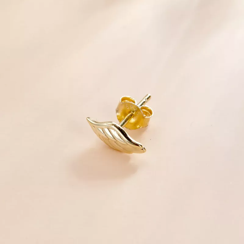 (imagen para) Pendientes de ala estilo Pandora chapados en oro de 18 quilates - SCE1092 - Ver 2