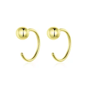 (imagen para) Pendientes de Aro con Bola Chapados en Oro de 18 quilates al estilo Pandora - SCE782-B