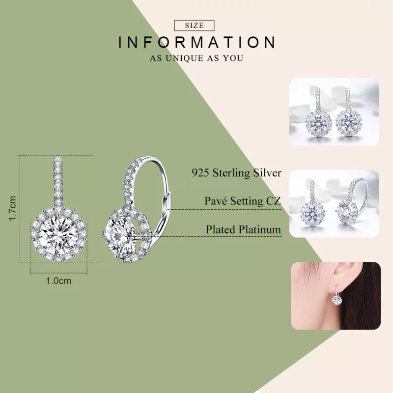 (imagen para) Pendientes de aro con estilo Pandora en plata brillante - SCE508 - Ver 3