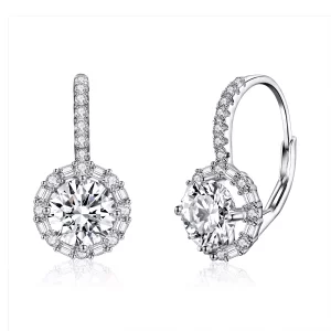 (imagen para) Pendientes de aro con estilo Pandora en plata brillante - SCE508