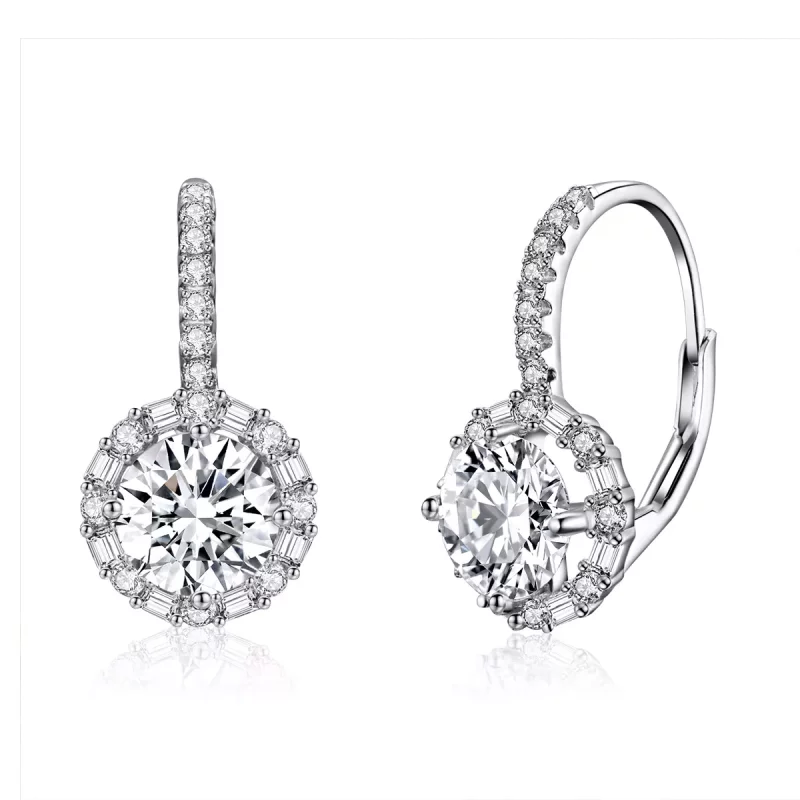 (imagen para) Pendientes de aro con estilo Pandora en plata brillante - SCE508
