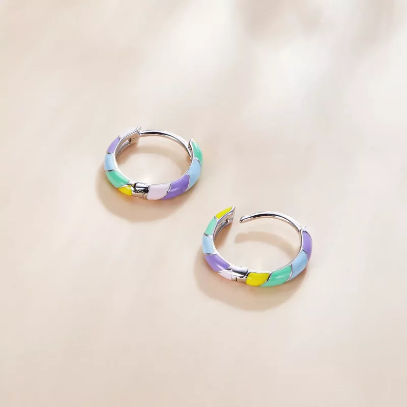 (imagen para) Pendientes de Aro Dazzle de Estilo Pandora en Plata - SCE1085 - Ver 2