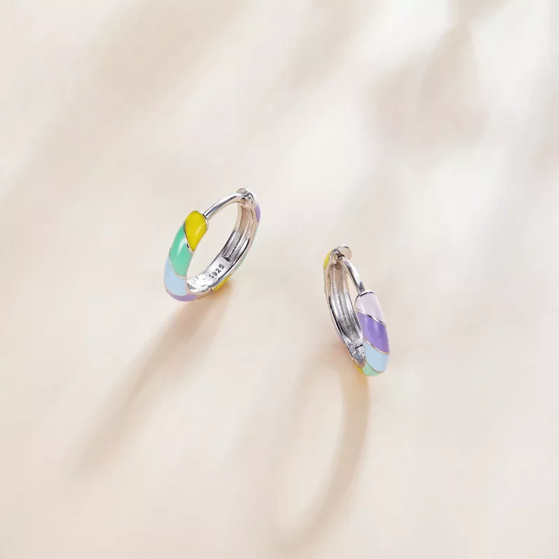 (imagen para) Pendientes de Aro Dazzle de Estilo Pandora en Plata - SCE1085 - Ver 3