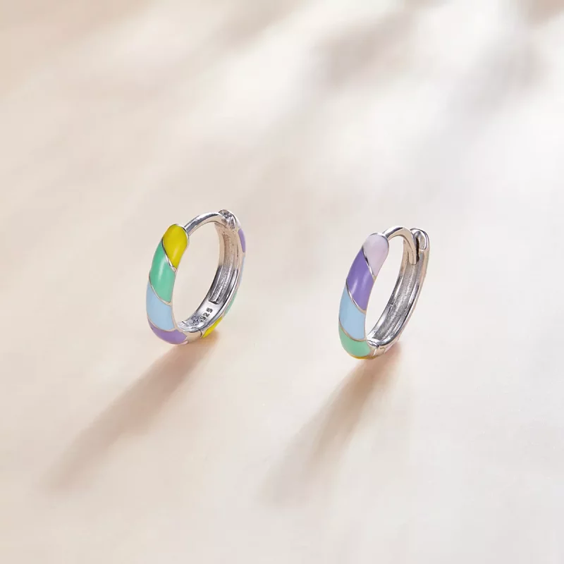 (imagen para) Pendientes de Aro Dazzle de Estilo Pandora en Plata - SCE1085 - Ver 4