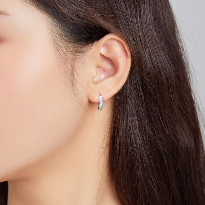 (imagen para) Pendientes de Aro Dazzle de Estilo Pandora en Plata - SCE1085 - Ver 6
