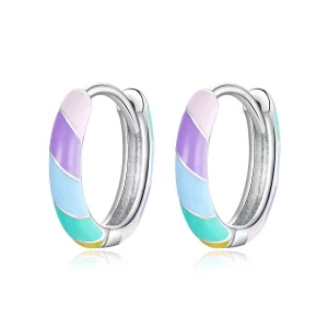 (imagen para) Pendientes de Aro Dazzle de Estilo Pandora en Plata - SCE1085