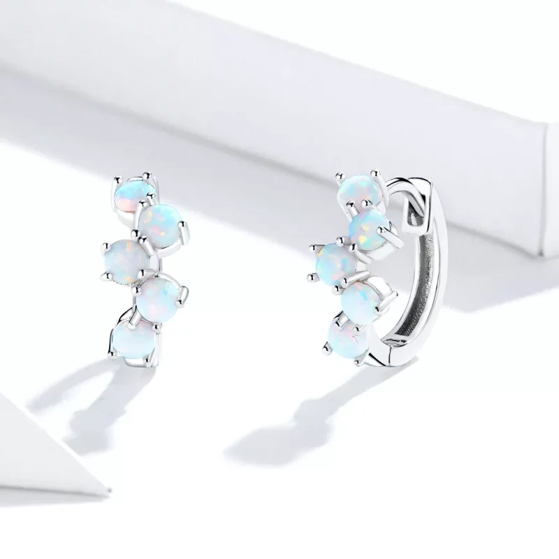 (imagen para) Pendientes de Aro de Burbujas de Ensueño de Estilo Pandora en Plata - SCE941 - Ver 2