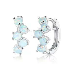 (imagen para) Pendientes de Aro de Burbujas de Ensueño de Estilo Pandora en Plata - SCE941