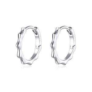 (imagen para) Pendientes de aro de línea simple en plata al estilo Pandora - SCE843