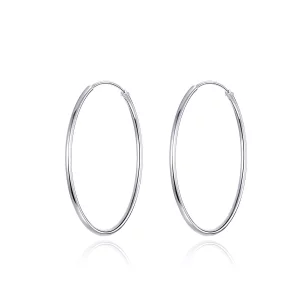Pendientes de Aro de Línea Simple en Plata Estilo Pandora - SCE710 (imagen para) Pendientes de Aro de Línea Simple en Plata Estilo Pandora - SCE710