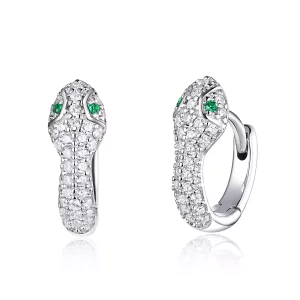 (imagen para) Pendientes de Aro Encantadores de Serpiente en Plata Estilo Pandora - SCE922