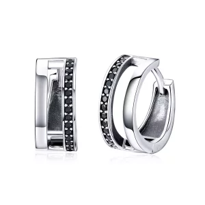 (imagen para) Pendientes de aro estilo Pandora de plata con amor puro - SCE444