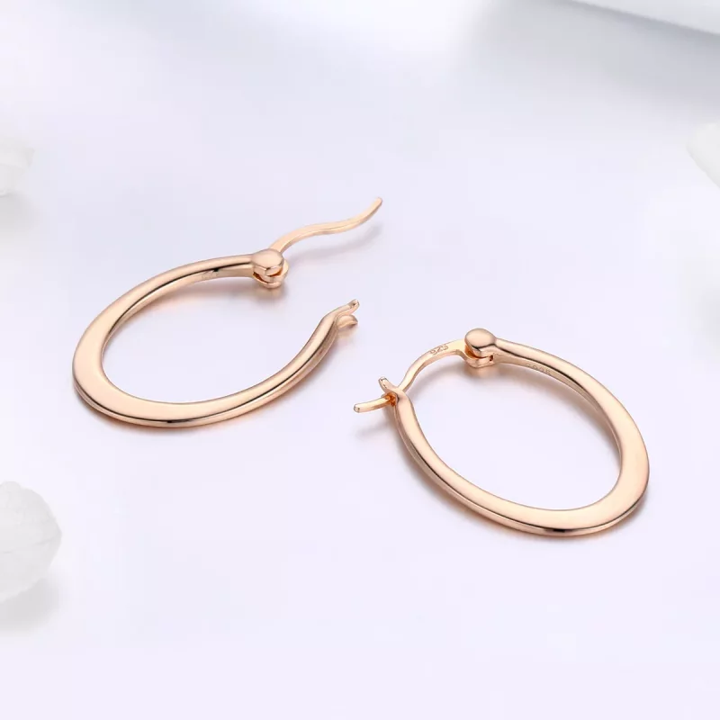 (imagen para) Pendientes de aro estilo Pandora en color oro rosa - SCE478 - Ver 4
