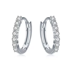 Pendientes de aro estilo Pandora en plata con declaración de gracia - SCE351-1H (imagen para) Pendientes de aro estilo Pandora en plata con declaración de gracia - SCE351-1H