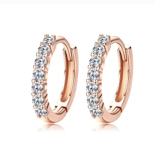 (imagen para) Pendientes de Aro Pandora Style Rose Gold Declaration of Grace - SCE351-C