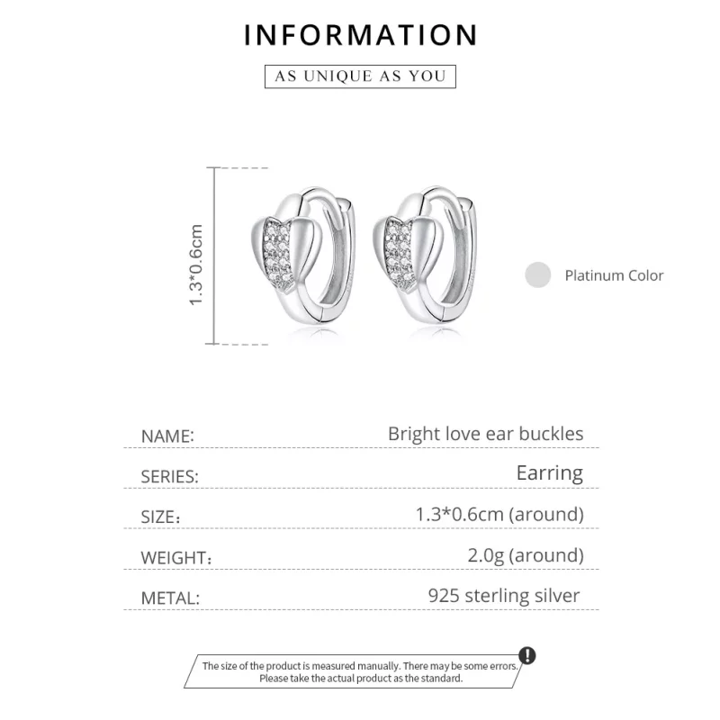 (imagen para) Pendientes de Aro Plateados con Estilo Pandora de Amor Brillante - SCE1109 - Ver 8