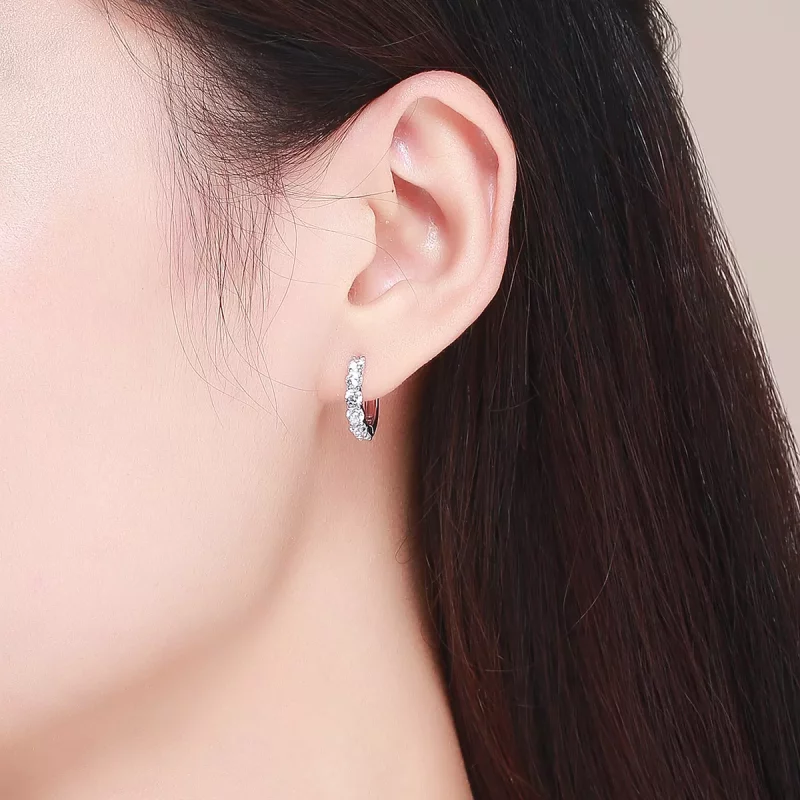 (imagen para) Pendientes de Aro Plateados Estilo Pandora Bright Time - SCE524 - Ver 4