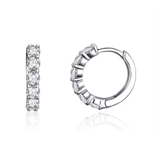 Pendientes de Aro Plateados Estilo Pandora Bright Time - SCE524 (imagen para) Pendientes de Aro Plateados Estilo Pandora Bright Time - SCE524