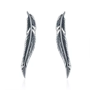 (imagen para) Pendientes de Botón de Estilo Pandora con Alas Retro de Plata - SCE258