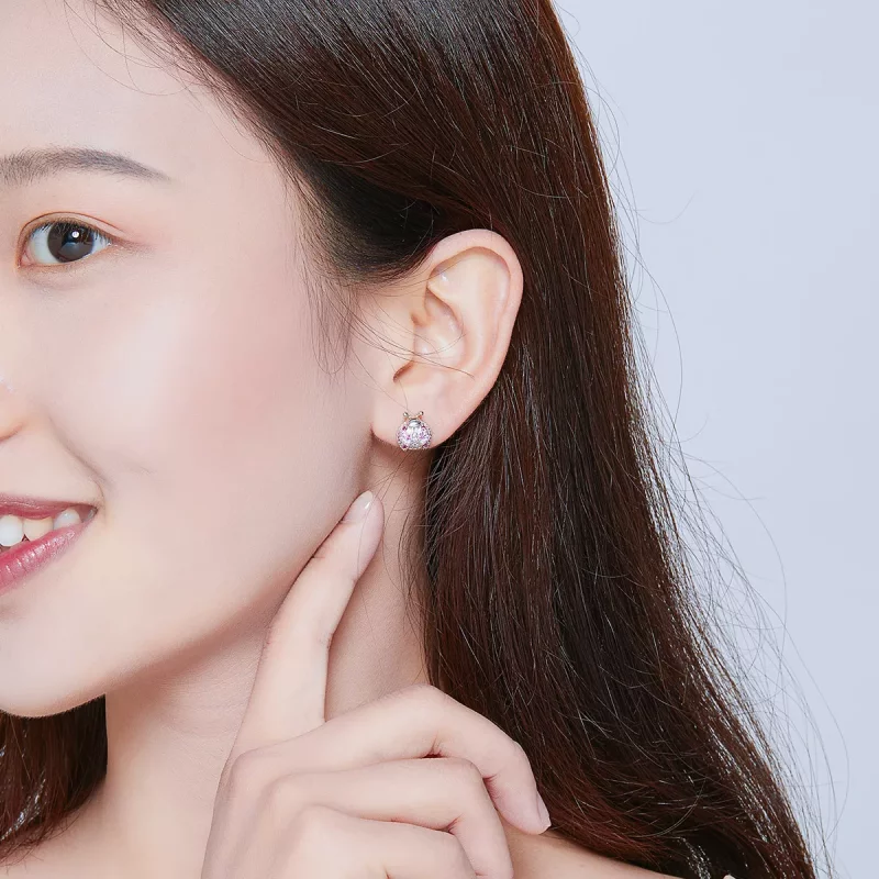 (imagen para) Pendientes de botón de estilo Pandora en plata con diseño de mariquita - SCE715 - Ver 6