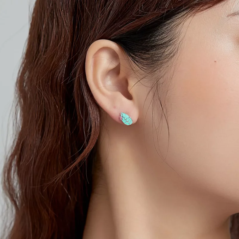 (imagen para) Pendientes de botón de estilo Pandora en plata con gran pájaro de pico largo y h - Ver 8