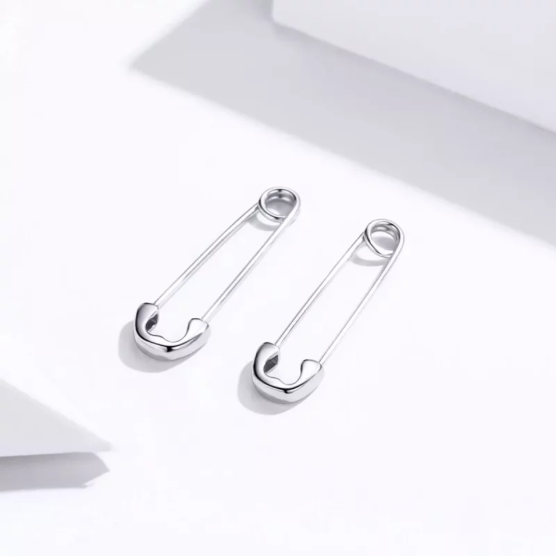 (imagen para) Pendientes de botón de papel feliz en plata estilo Pandora - SCE695-A - Ver 2
