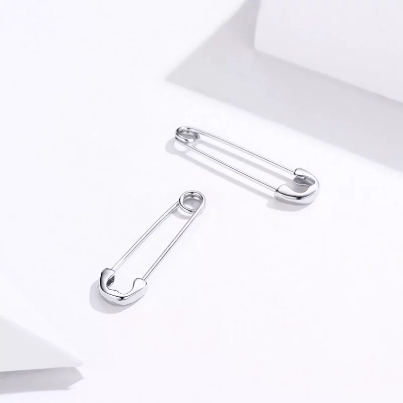 (imagen para) Pendientes de botón de papel feliz en plata estilo Pandora - SCE695-A - Ver 3