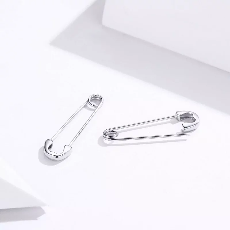 (imagen para) Pendientes de botón de papel feliz en plata estilo Pandora - SCE695-A - Ver 4