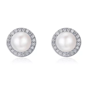(imagen para) Pendientes de botón elegantes estilo Pandora en plata - SCE122
