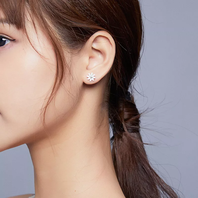 (imagen para) Pendientes de Botón Estilo Pandora de Plata con Elfos de Jardín - SCE917 - Ver 7