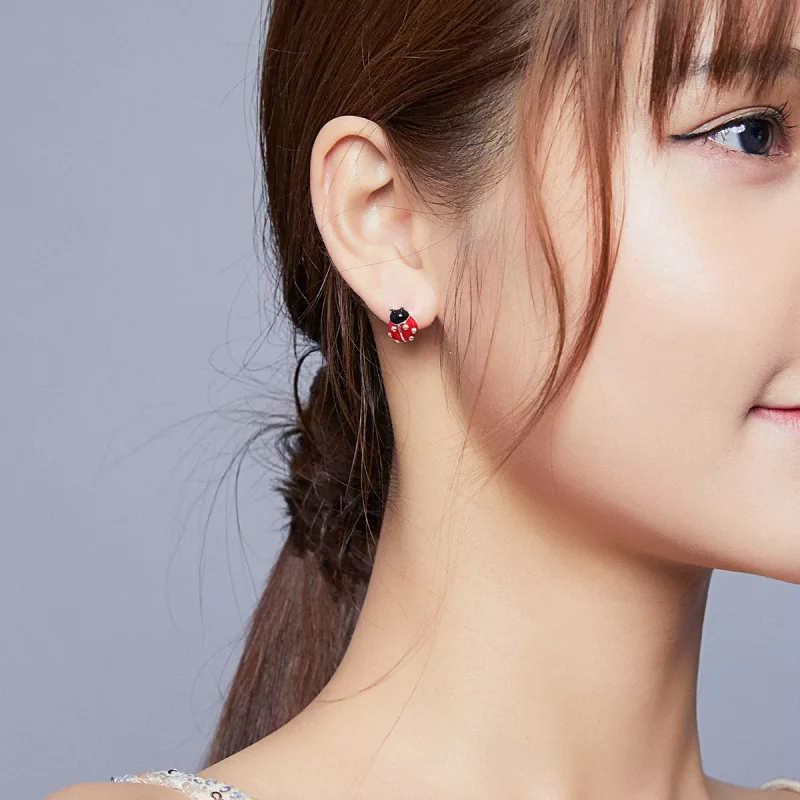 (imagen para) Pendientes de Botón Estilo Pandora de Plata con Elfos de Jardín - SCE917 - Ver 8