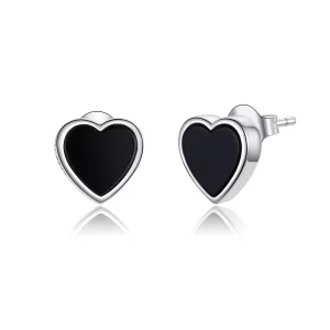 (imagen para) Pendientes de botón estilo Pandora de plata con ágata de amor - SCE915