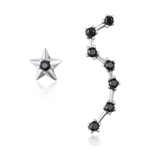 (imagen para) Pendientes de botón estilo Pandora de plata con la Osa Mayor grande - SCE166