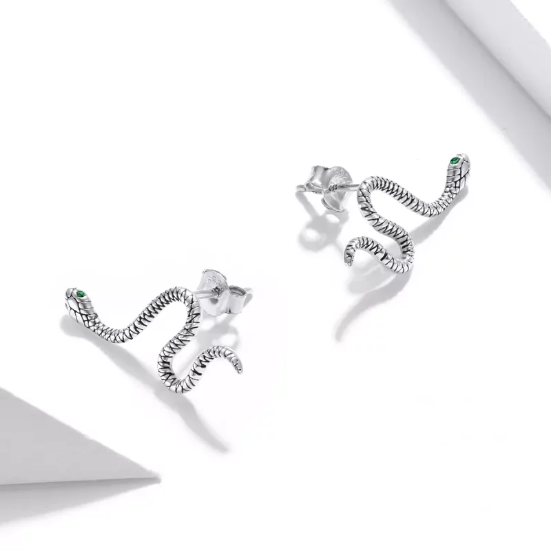 (imagen para) Pendientes de botón estilo Pandora de Plata - SCE1111 - Ver 2