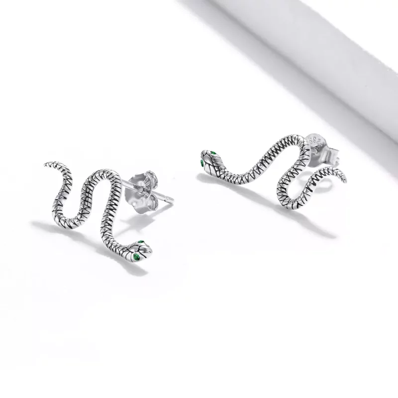 (imagen para) Pendientes de botón estilo Pandora de Plata - SCE1111 - Ver 4