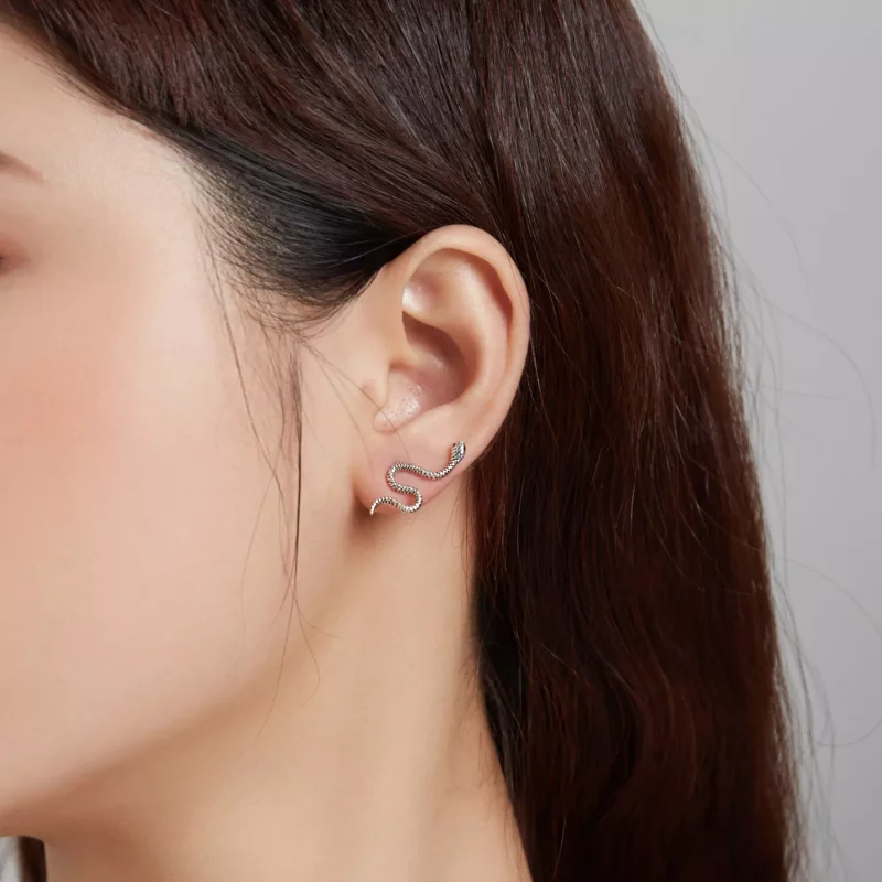(imagen para) Pendientes de botón estilo Pandora de Plata - SCE1111 - Ver 5