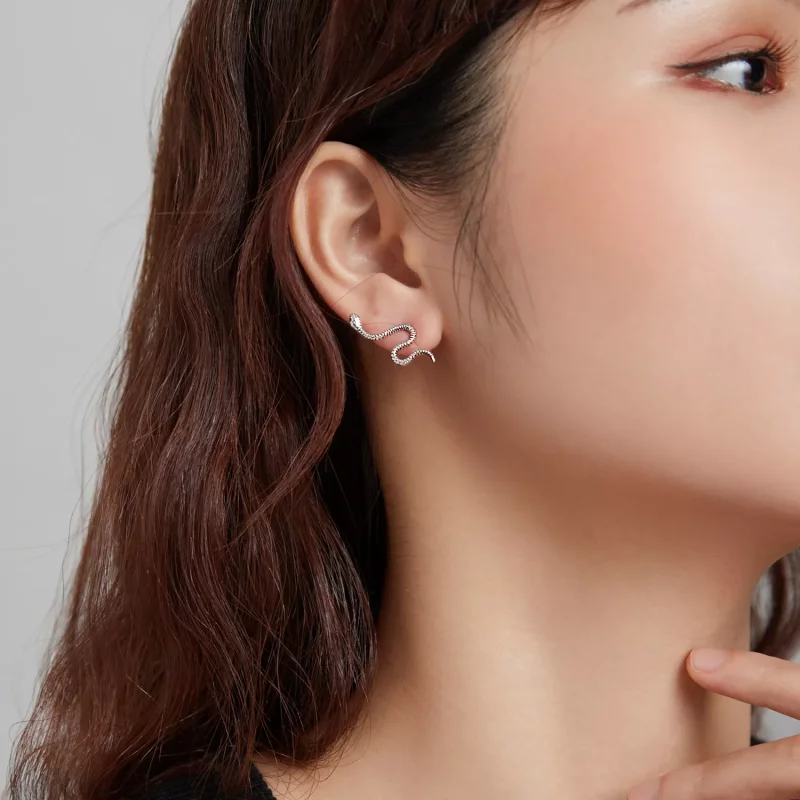 (imagen para) Pendientes de botón estilo Pandora de Plata - SCE1111 - Ver 7