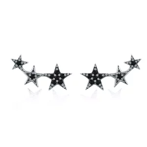 (imagen para) Pendientes de botón estilo Pandora de Plata Secretos de las Estrellas - SCE292
