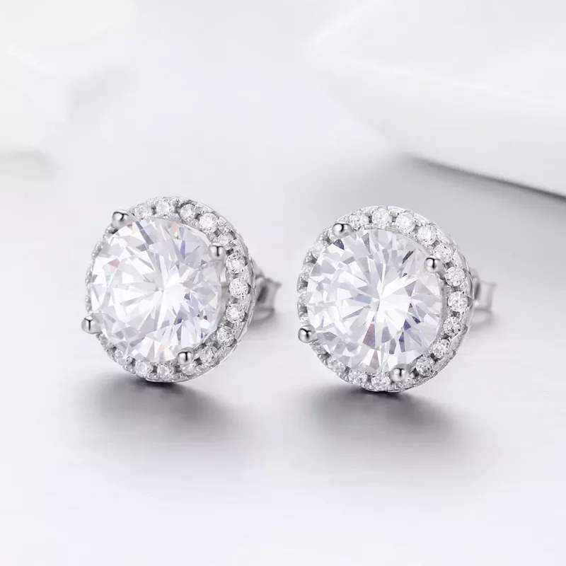 (imagen para) Pendientes de botón estilo Pandora en plata noble y luz - SCE358 - Ver 4