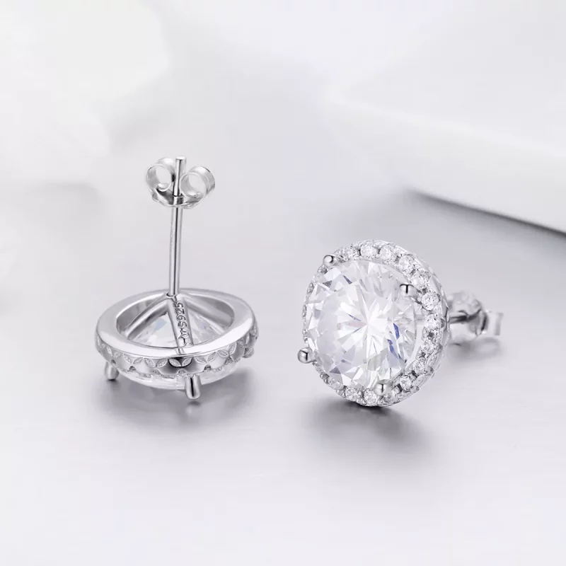 (imagen para) Pendientes de botón estilo Pandora en plata noble y luz - SCE358 - Ver 5
