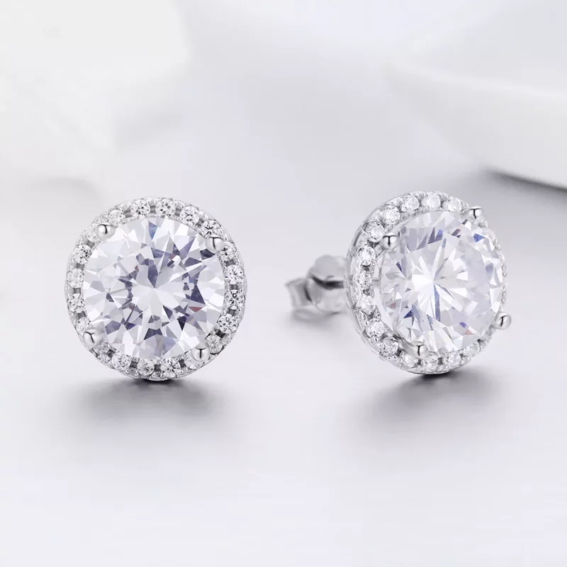 (imagen para) Pendientes de botón estilo Pandora en plata noble y luz - SCE358 - Ver 6